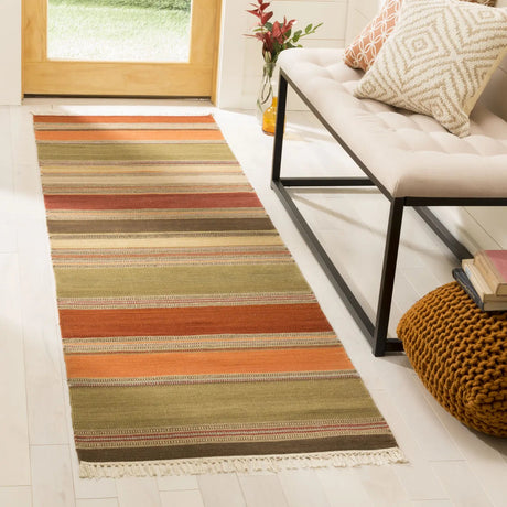 Safavieh Striped Kilim 2'-3" x 8'-0" Rug in Green