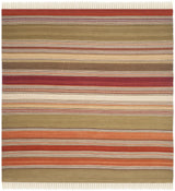 Safavieh Striped Kilim 7'-0" x 7'-0" Rug in Green
