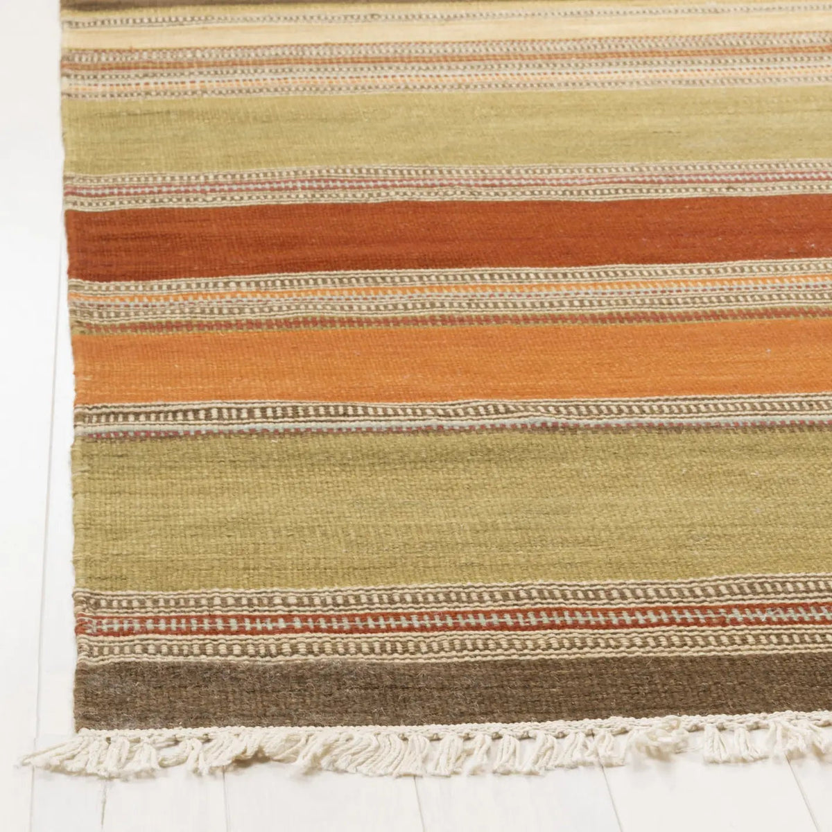Safavieh Striped Kilim 5'-0" x 8'-0" Rug in Green