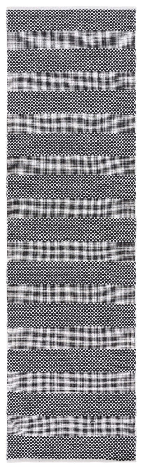 Safavieh Striped Kilim Stk802Z Ivory/Black Rug.