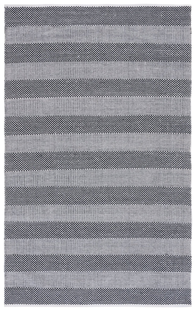 Safavieh Striped Kilim Stk802Z Ivory/Black Rug.
