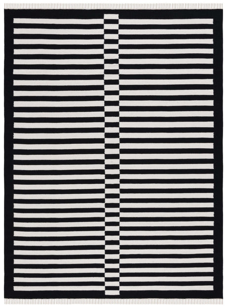 Safavieh Striped Kilim Stk805Z Black/Ivory Rug.