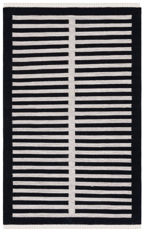 Safavieh Striped Kilim Stk806B Beige/Black Rug.