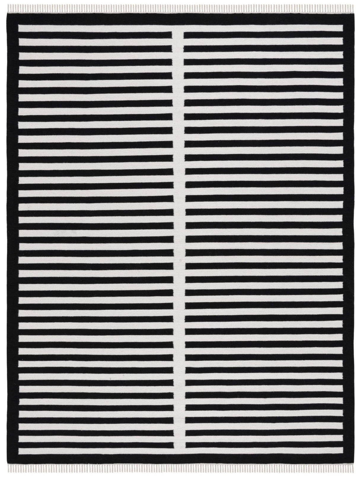 Safavieh Striped Kilim Stk806Z Ivory/Black Rug.
