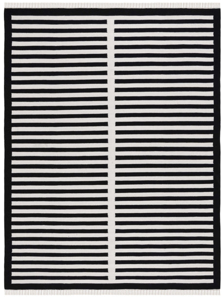 Safavieh Striped Kilim Stk806Z Ivory/Black Rug.