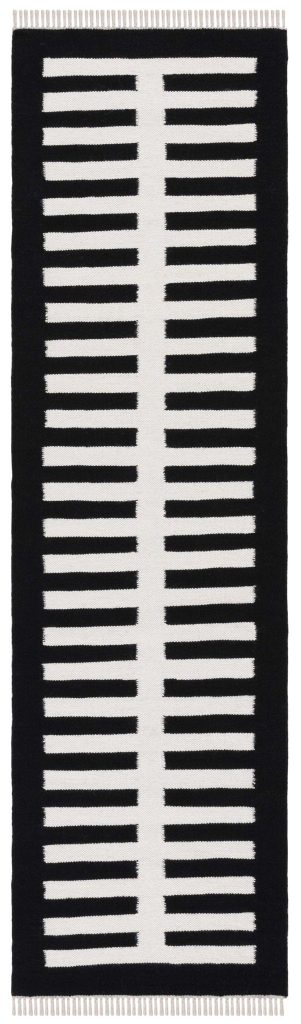 Safavieh Striped Kilim Stk806Z Ivory/Black Rug.