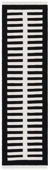 Safavieh Striped Kilim Stk806Z Ivory/Black Rug.