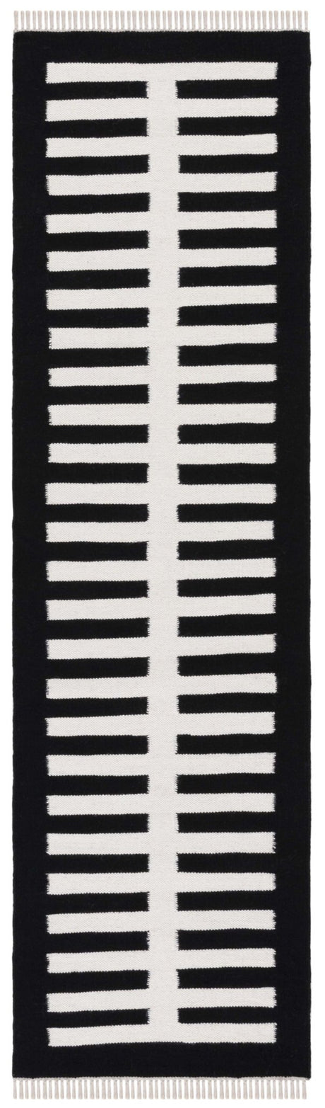 Safavieh Striped Kilim Stk806Z Ivory/Black Rug.