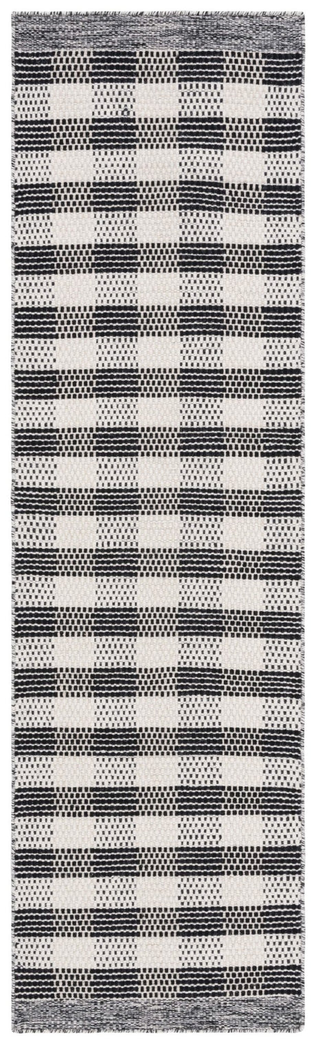 Safavieh Striped Kilim Stk807Z Black/Ivory Rug.