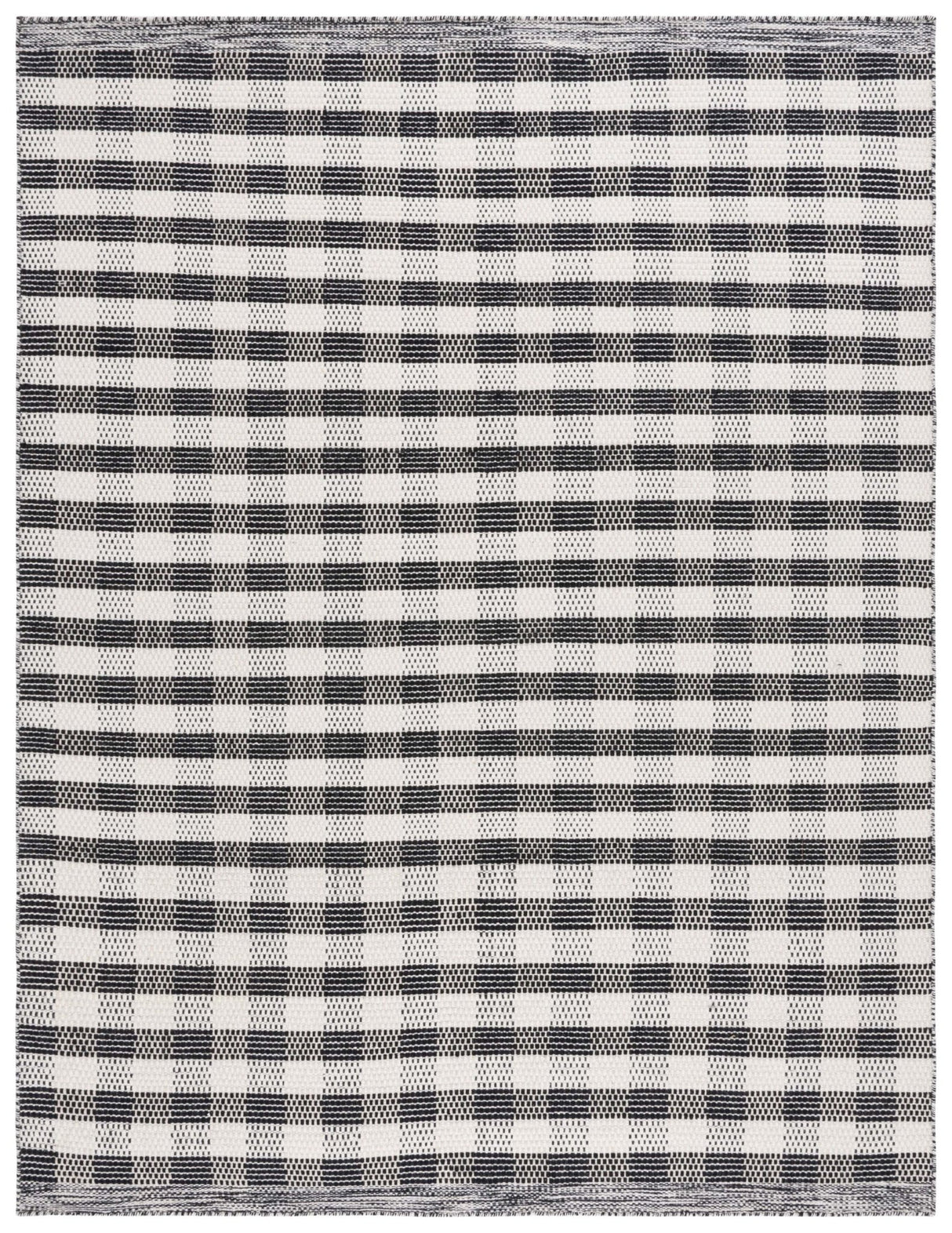 Safavieh Striped Kilim Stk807Z Black/Ivory Rug.