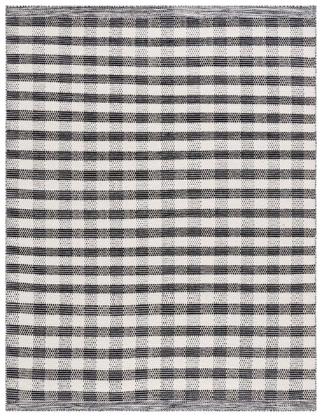 Safavieh Striped Kilim Stk807Z Black/Ivory Rug.