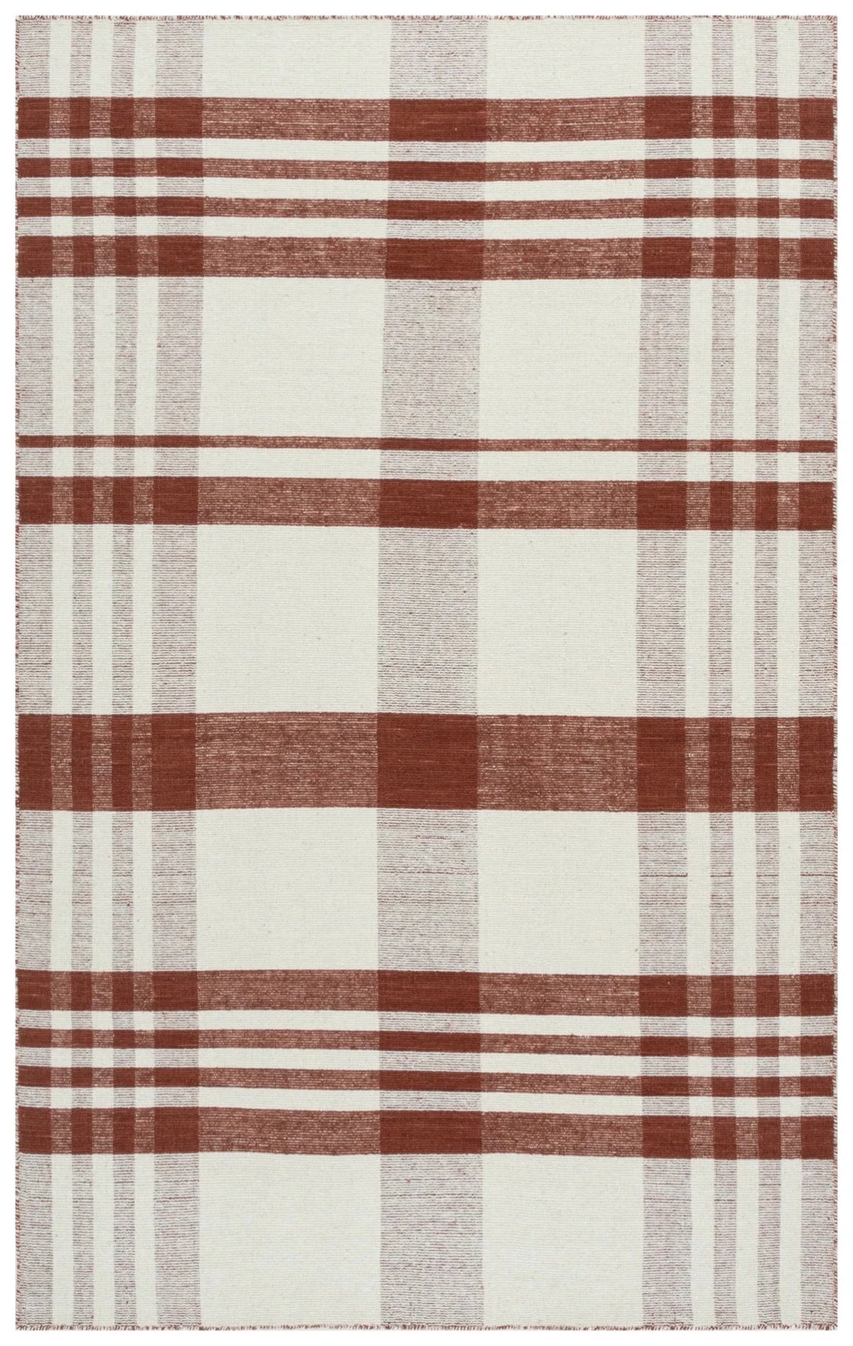 Safavieh Striped Kilim 4'-0" x 6'-0" Rug in Rust / Ivory