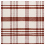 Safavieh Striped Kilim 6'-0" x 6'-0" Rug in Rust / Ivory