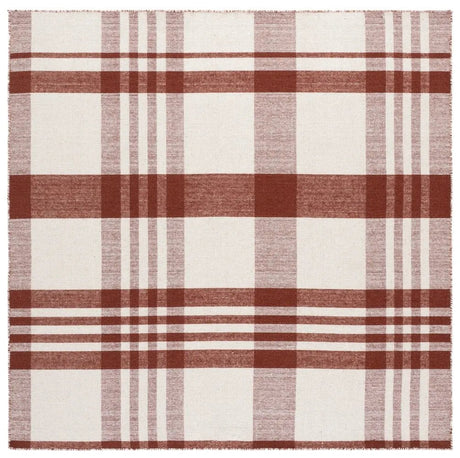 Safavieh Striped Kilim 6'-0" x 6'-0" Rug in Rust / Ivory