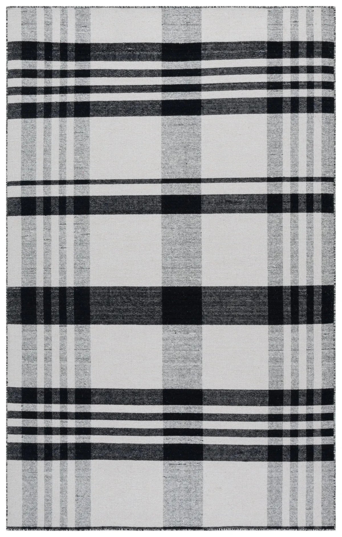 Safavieh Striped Kilim 4'-0" x 6'-0" Rug in Black / Light Blush