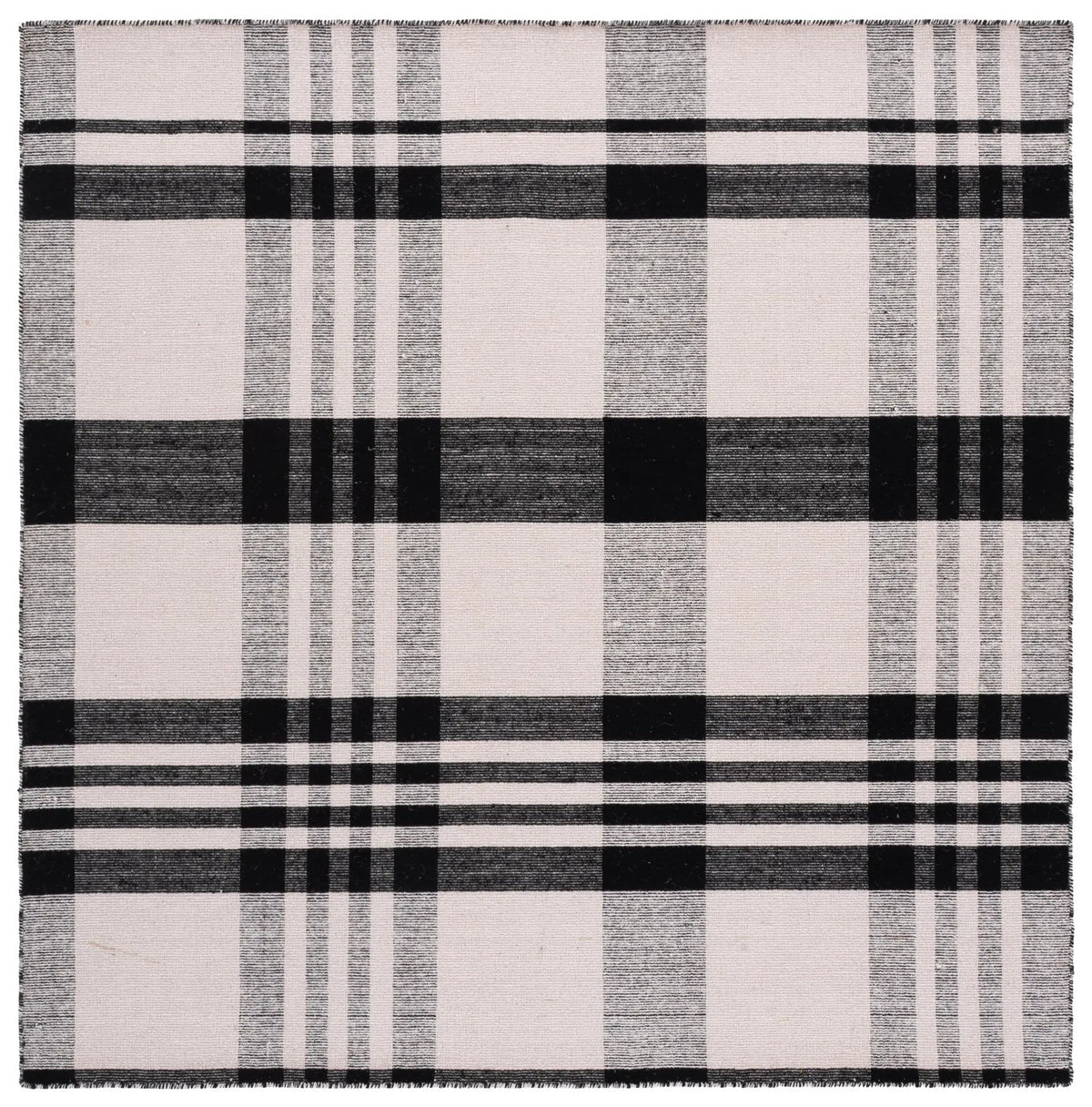 Safavieh Striped Kilim 6'-0" x 6'-0" Rug in Black / Light Blush