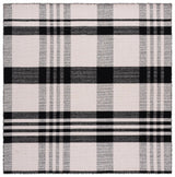 Safavieh Striped Kilim 6'-0" x 6'-0" Rug in Black / Light Blush