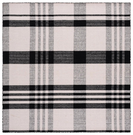 Safavieh Striped Kilim 6'-0" x 6'-0" Rug in Black / Light Blush