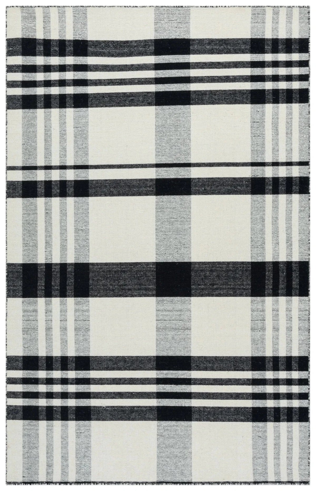 Safavieh Striped Kilim 4'-0" x 6'-0" Rug in Black / Ivory
