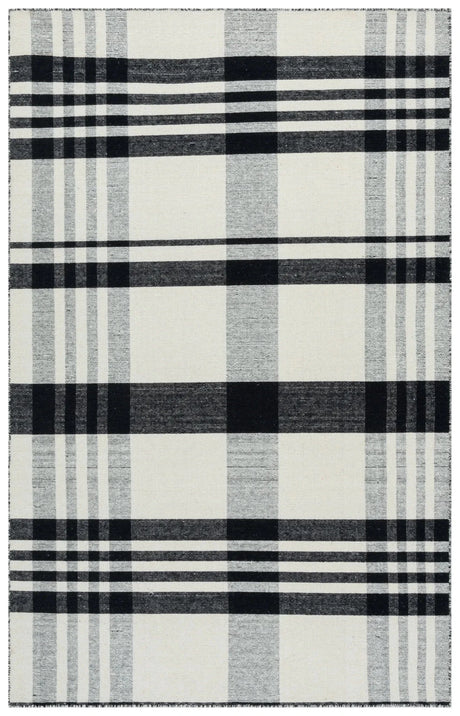 Safavieh Striped Kilim 4'-0" x 6'-0" Rug in Black / Ivory