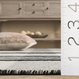 Safavieh Striped Kilim 4'-0" x 6'-0" Rug in Black / Ivory