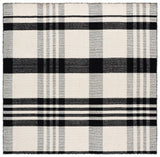 Safavieh Striped Kilim 6'-0" x 6'-0" Rug in Black / Ivory