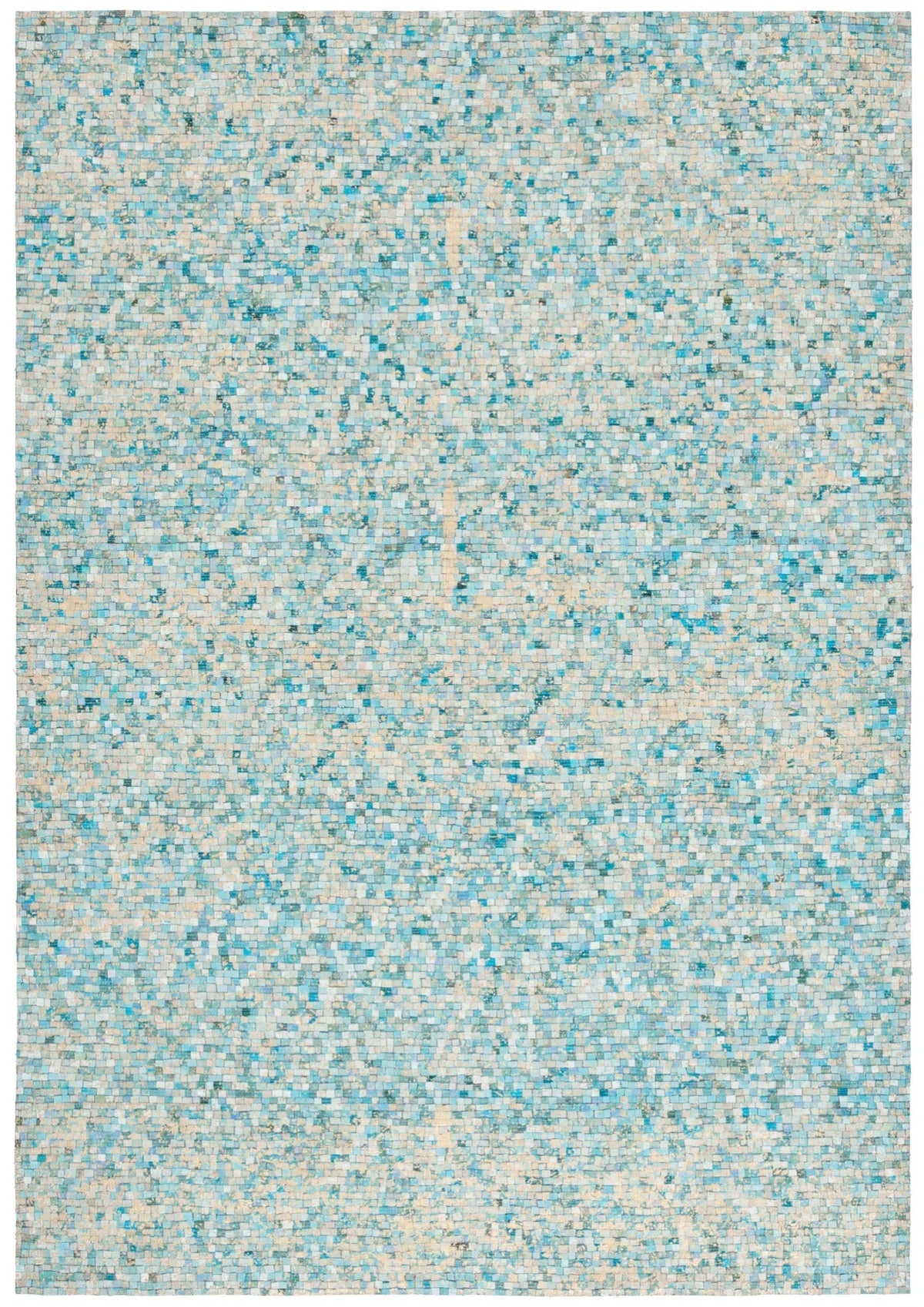 Safavieh Studio Leather 4'-0" x 6'-0" Rug in Turquoise / Gold