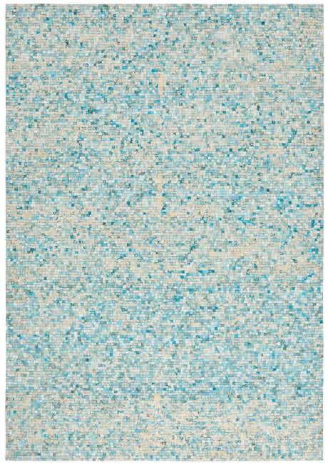 Safavieh Studio Leather 4'-0" x 6'-0" Rug in Turquoise / Gold