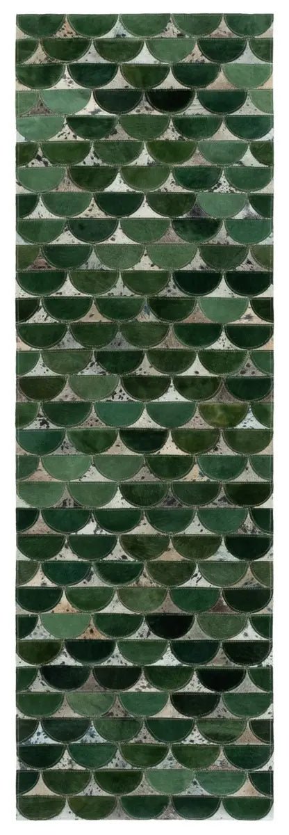 Safavieh Studio Leather 2'-3" x 7'-0" Rug in Green / Grey