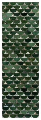 Safavieh Studio Leather 2'-3" x 7'-0" Rug in Green / Grey