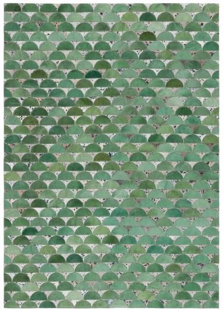 Safavieh Studio Leather 4'-0" x 6'-0" Rug in Green / Grey