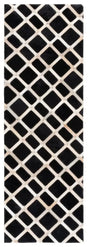 Safavieh Studio Leather 2'-3" x 7'-0" Rug in Black / Ivory