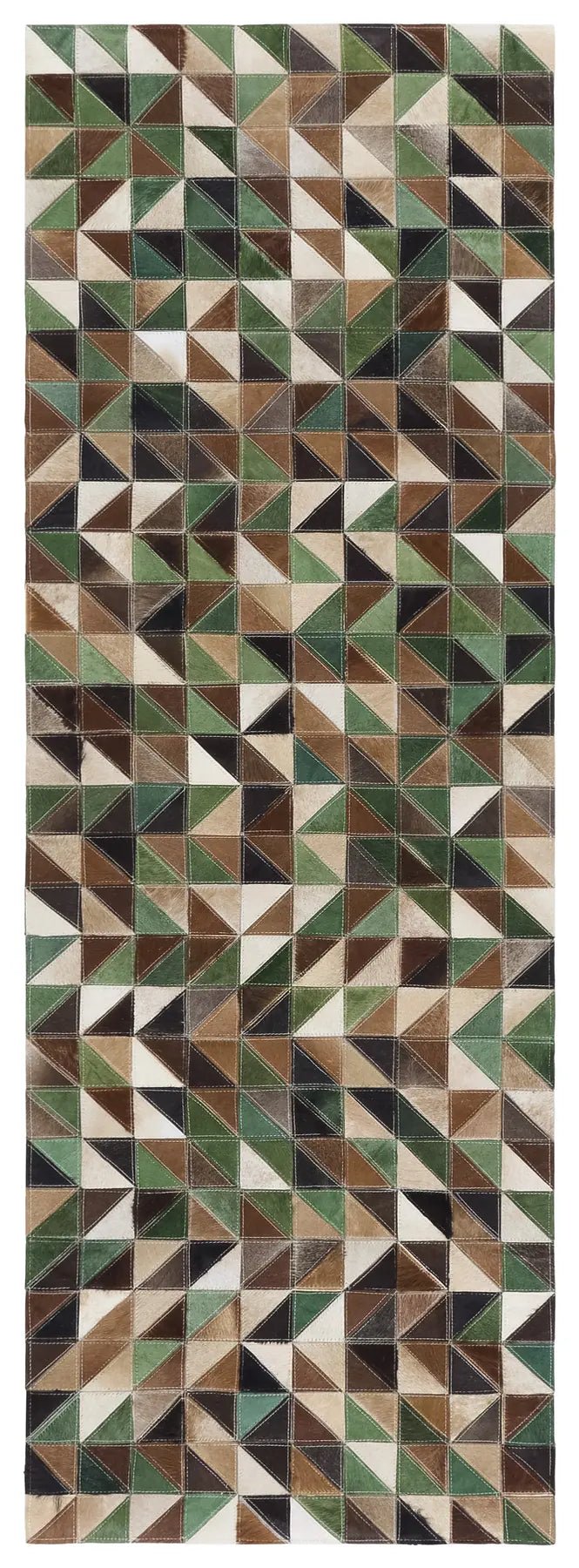 Safavieh Studio Leather 2'-3" x 7'-0" Rug in Green / Light Brown