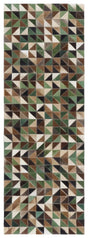Safavieh Studio Leather 2'-3" x 7'-0" Rug in Green / Light Brown