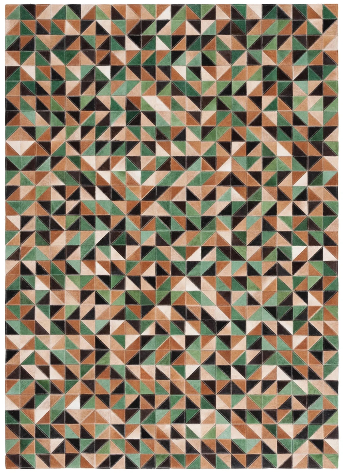Safavieh Studio Leather 4'-0" x 6'-0" Rug in Green / Light Brown