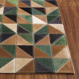 Safavieh Studio Leather 4'-0" x 6'-0" Rug in Green / Light Brown