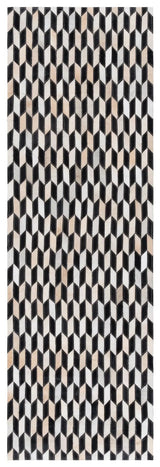 Safavieh Studio Leather 2'-3" x 7'-0" Rug in Ivory / Black