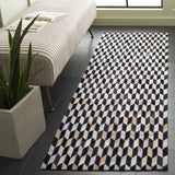 Safavieh Studio Leather 2'-3" x 7'-0" Rug in Ivory / Black
