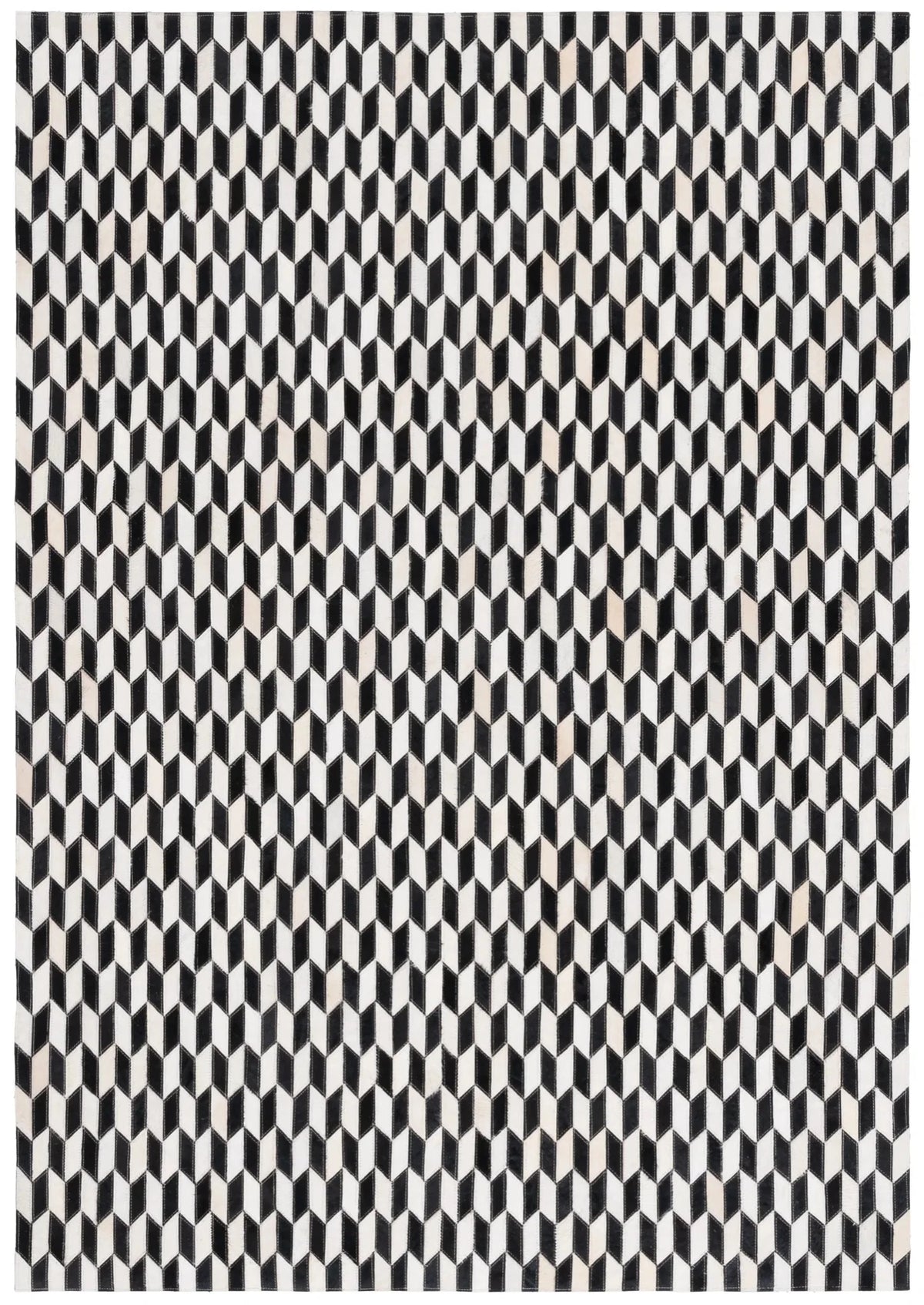Safavieh Studio Leather 4'-0" x 6'-0" Rug in Ivory / Black