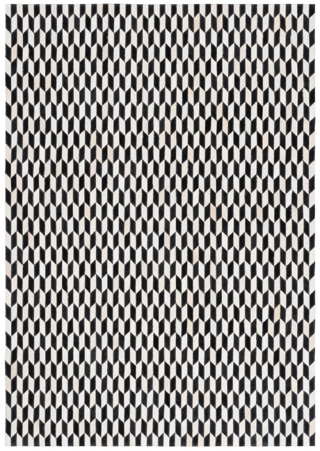Safavieh Studio Leather 4'-0" x 6'-0" Rug in Ivory / Black
