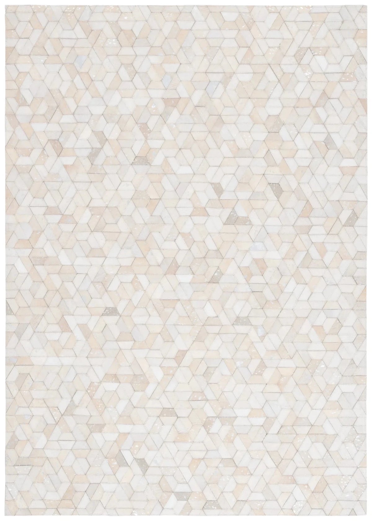 Safavieh Studio Leather 4'-0" x 6'-0" Rug in Ivory / Silver