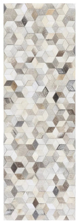 Safavieh Studio Leather 2'-3" x 7'-0" Rug in Grey / Light Brown
