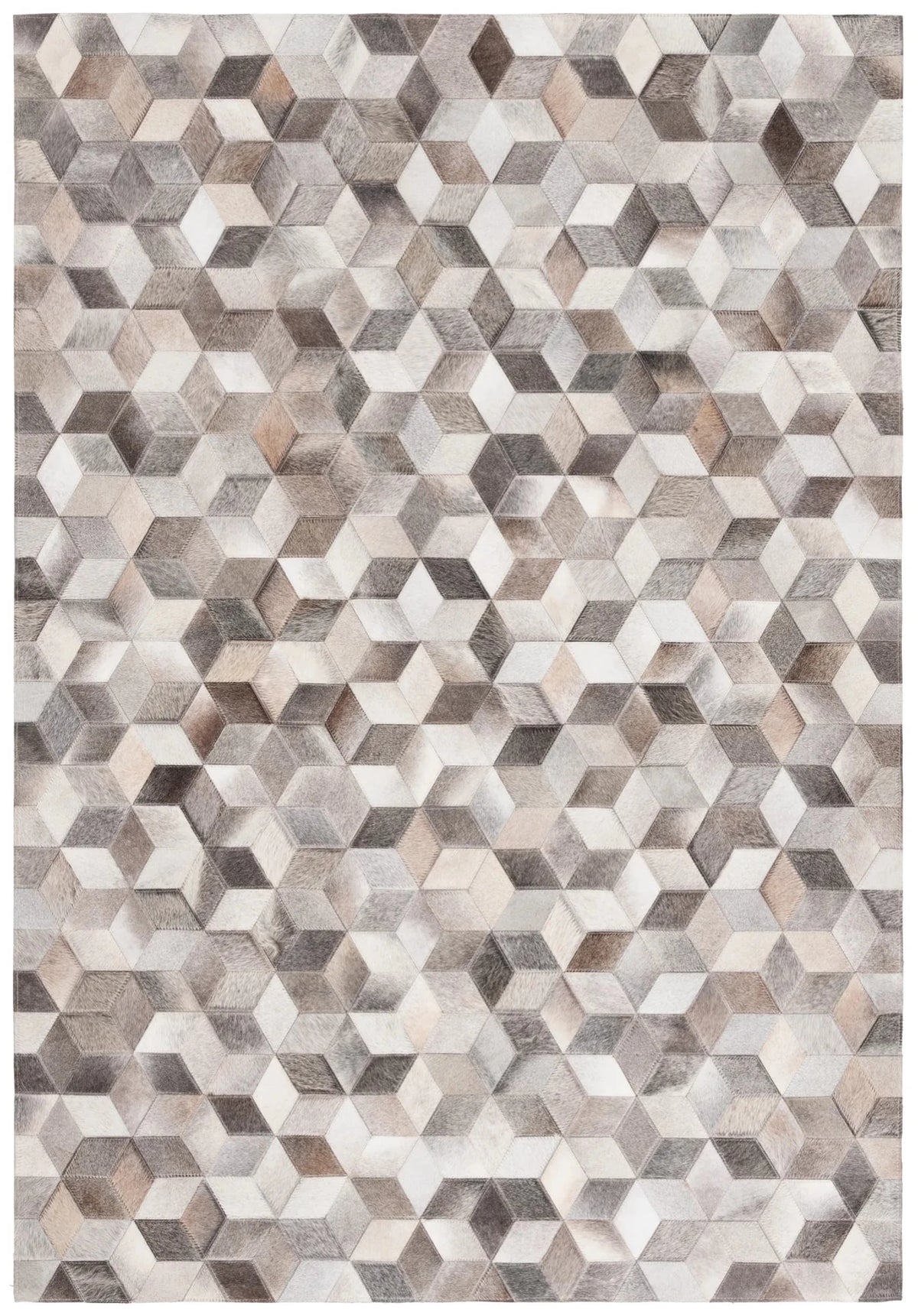Safavieh Studio Leather 4'-0" x 6'-0" Rug in Grey / Light Brown