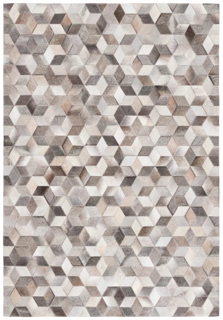 Safavieh Studio Leather 4'-0" x 6'-0" Rug in Grey / Light Brown