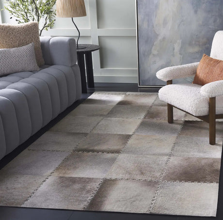 Safavieh Studio Leather 5'-0" x 8'-0" Rug in Grey
