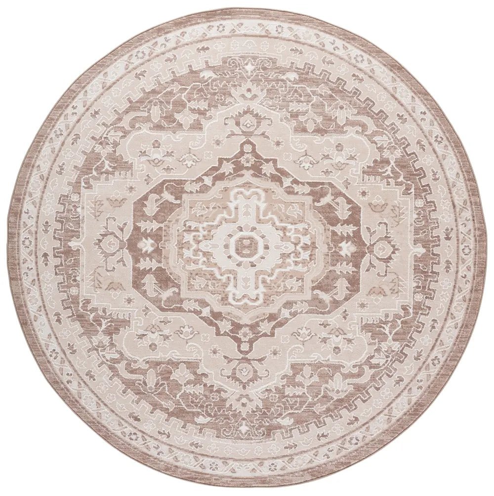 Safavieh Sydney 6'-6" x 6'-6" Rug in Beige / Brown Ivory