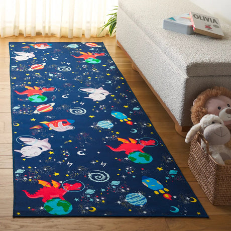 Safavieh Tacoma Kids 100 2'-6" x 8'-0" Rug in Navy / Rust