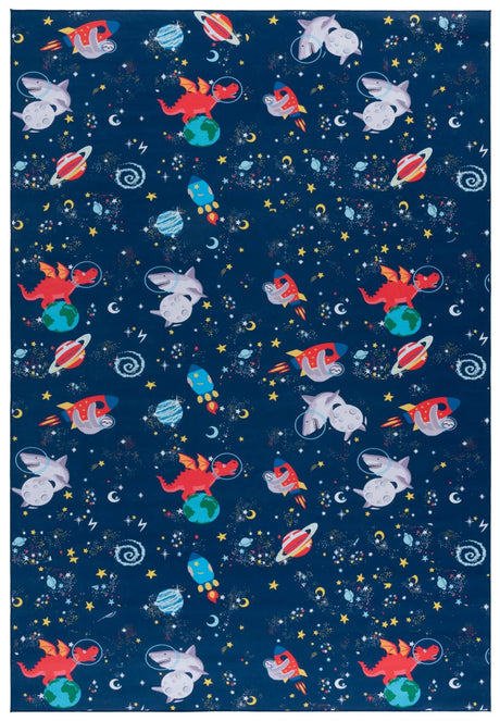 Safavieh Tacoma Kids 100 6'-0" x 9'-0" Rug in Navy / Rust