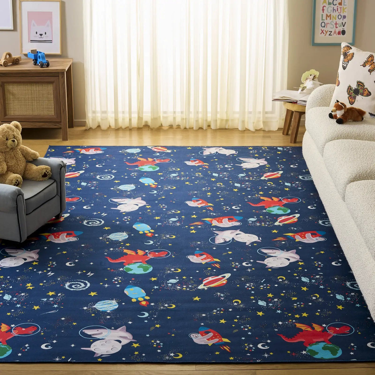 Safavieh Tacoma Kids 100 6'-0" x 9'-0" Rug in Navy / Rust