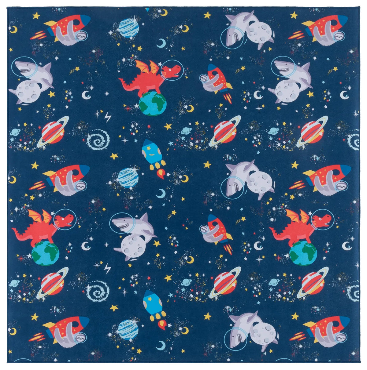 Safavieh Tacoma Kids 100 5'-0" x 5'-0" Rug in Navy / Rust